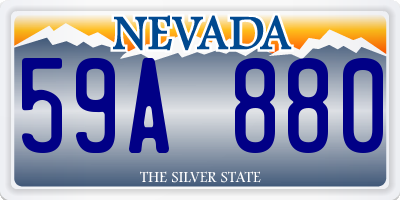 NV license plate 59A880