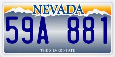 NV license plate 59A881