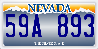 NV license plate 59A893