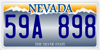 NV license plate 59A898