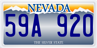 NV license plate 59A920