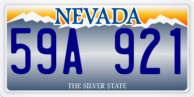 NV license plate 59A921