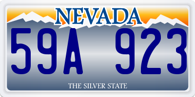 NV license plate 59A923