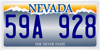 NV license plate 59A928
