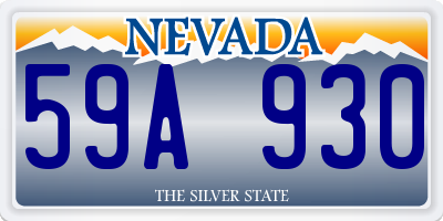 NV license plate 59A930