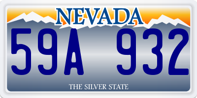 NV license plate 59A932