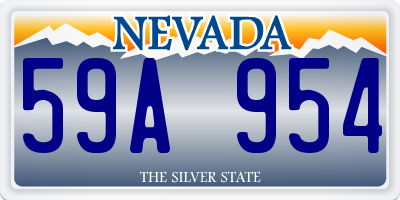NV license plate 59A954