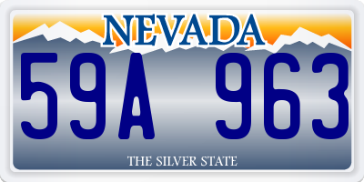 NV license plate 59A963