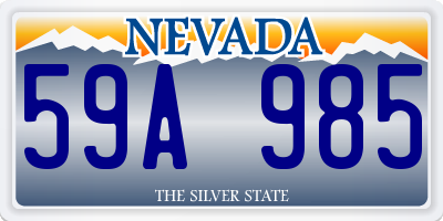 NV license plate 59A985