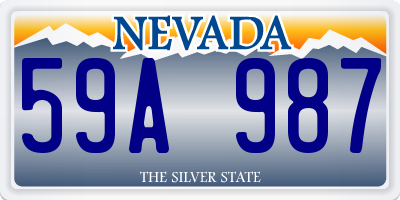 NV license plate 59A987