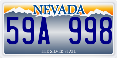 NV license plate 59A998