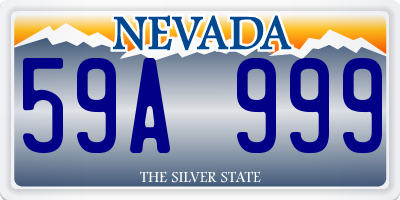 NV license plate 59A999