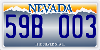 NV license plate 59B003