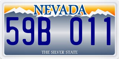 NV license plate 59B011