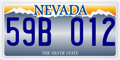 NV license plate 59B012