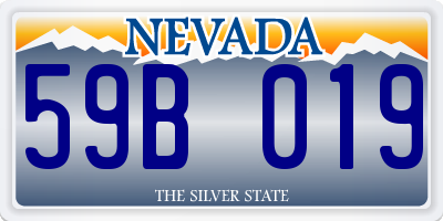 NV license plate 59B019