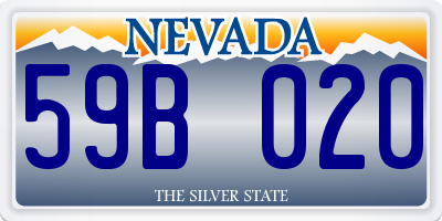 NV license plate 59B020