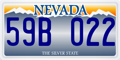 NV license plate 59B022