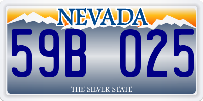 NV license plate 59B025