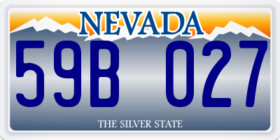NV license plate 59B027