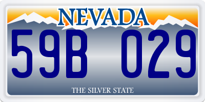 NV license plate 59B029