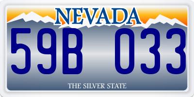 NV license plate 59B033