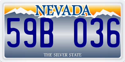 NV license plate 59B036