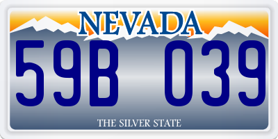 NV license plate 59B039