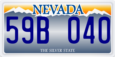 NV license plate 59B040