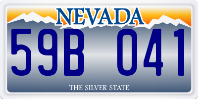 NV license plate 59B041