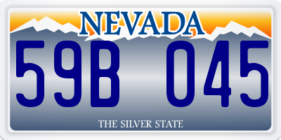 NV license plate 59B045