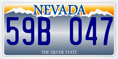 NV license plate 59B047