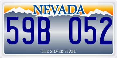 NV license plate 59B052
