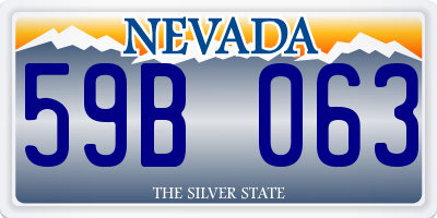 NV license plate 59B063