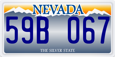 NV license plate 59B067