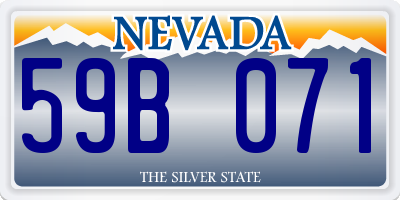 NV license plate 59B071
