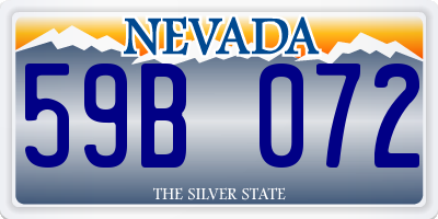 NV license plate 59B072