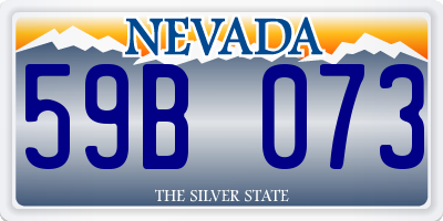 NV license plate 59B073