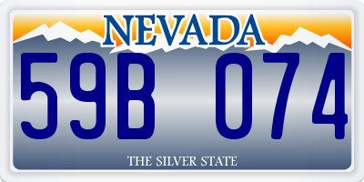 NV license plate 59B074