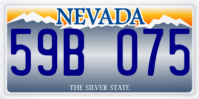 NV license plate 59B075