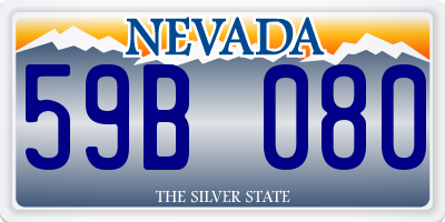 NV license plate 59B080
