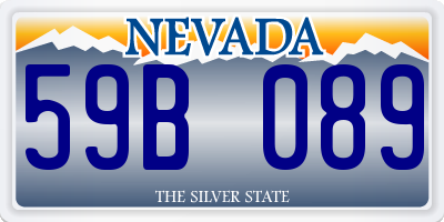 NV license plate 59B089