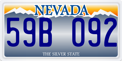 NV license plate 59B092