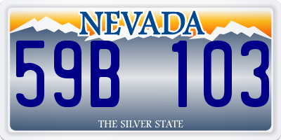NV license plate 59B103