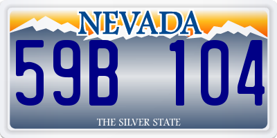 NV license plate 59B104