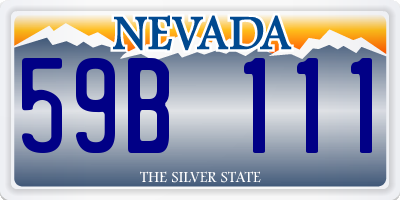 NV license plate 59B111