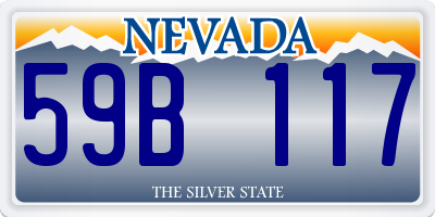 NV license plate 59B117