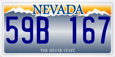 NV license plate 59B167