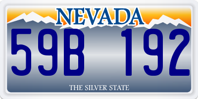 NV license plate 59B192