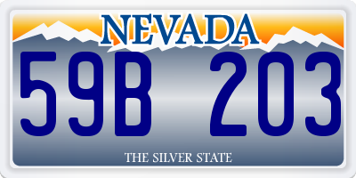 NV license plate 59B203